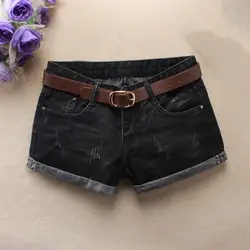 Новое поступление Женские однотонные облегающие джинсовые шорты весна лето простые отбеленная джинсовая ткань шорты