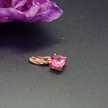 925 серебро розовый топаз Подвески Модные Подарки для женщин ювелирных ожерелья Подвески ювелирные изделия