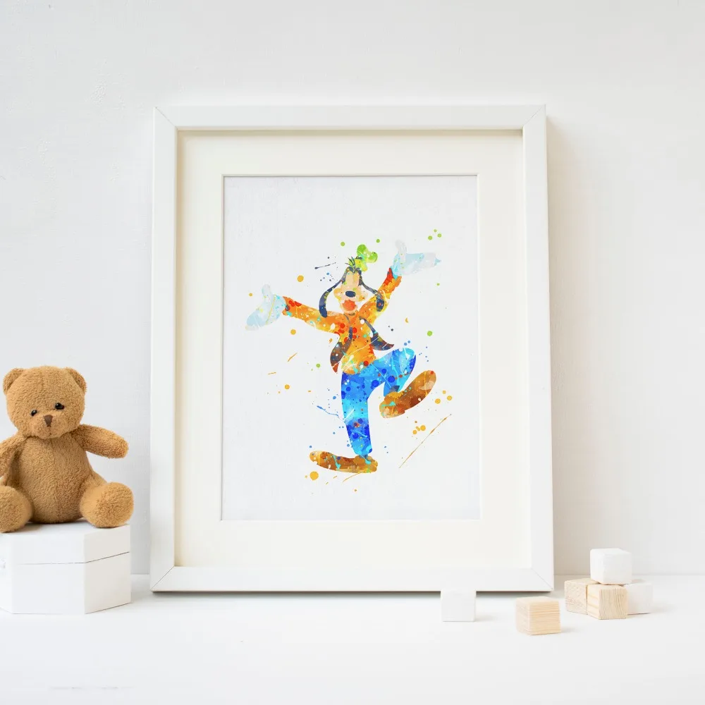 

Goofy picture print . Watercolor Poster Print, Kids Room wall Decor, baby Nursery Art ,Gift idea