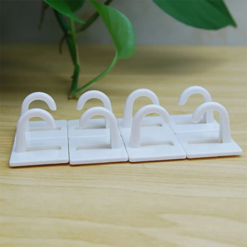 Buy 8pcs/set White Self Adhesive Plastic Square Hook