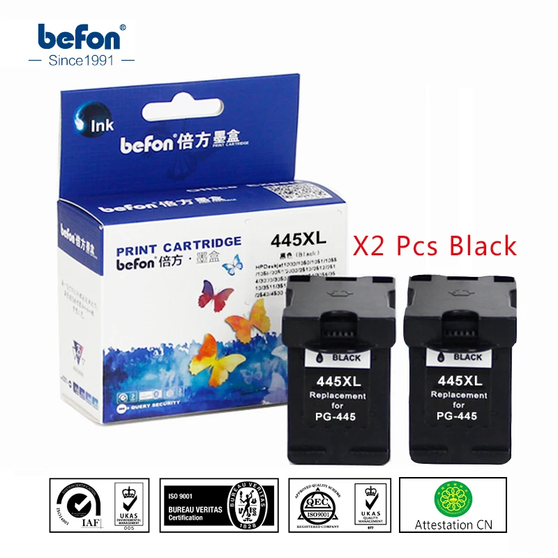 Сменный картридж befon X2 черный для чернил 445XL PG445 PG 445 ip2840 2840 MG2440 2440 MG2540 2940|ink