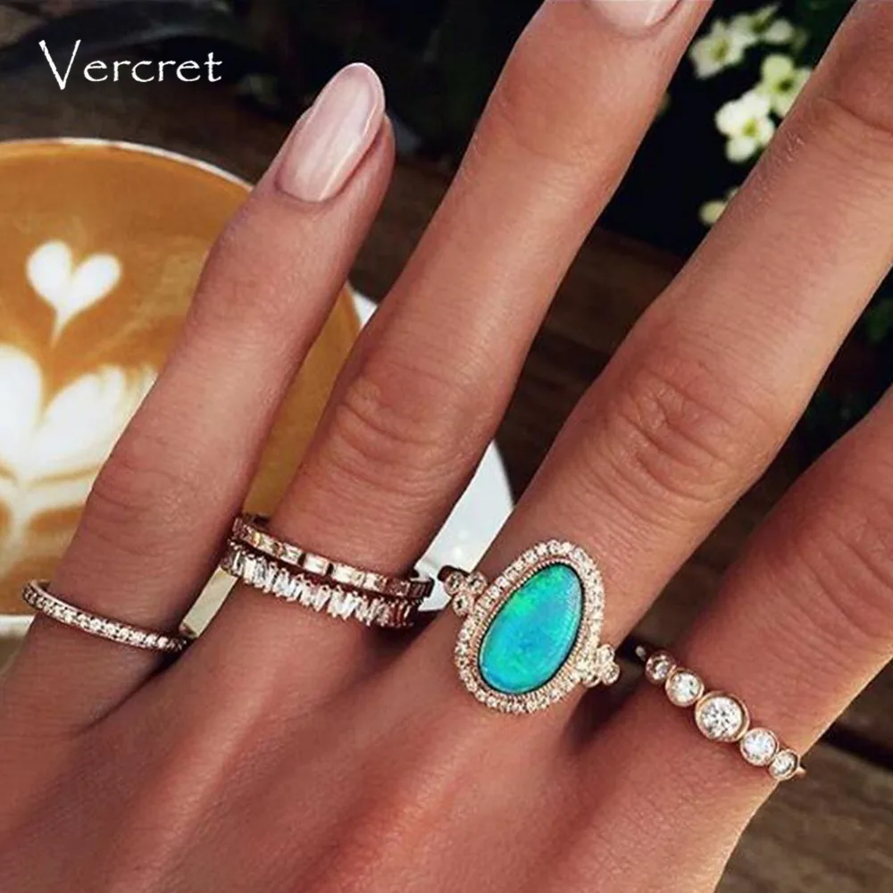 

Vercret Sterling Silver Zircon Ring For Women Rose Gold Ring Jewelry Gift