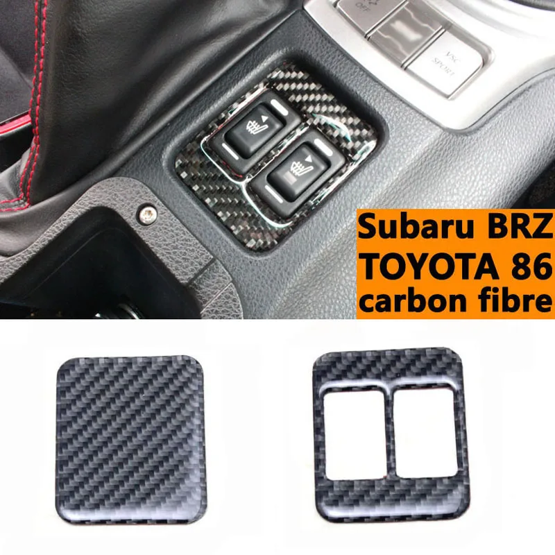 

1Pcs Refit Carbon Car Interior Fiber Seat Heating Button Decorative Frame Modification Trim For Subaru BRZ Toyota 86