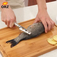 ORZ кухонные инструменты для очистки рыбьей кожи из нержавеющей стали, скребок для рыбы, щетка для удаления, очиститель от накипи, Skinner, скалер, рыболовные инструменты