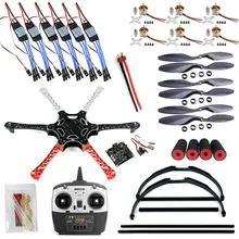 F550 Дрон FlameWheel комплект с двигателем KK 2,3 электродвигателя с электронным регулятором хода(ESC) для беспилотника ESC+ RadioLink 6CH TX RX+ Высокое полозковое шасси PTZ F05114-N