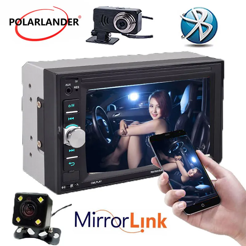

6.2"2 Din Car Radio Mirror Link For Android Phone Bluetooth Automagnitol Oto Teypleri Touch screen Camera/DVR Stereo MP5