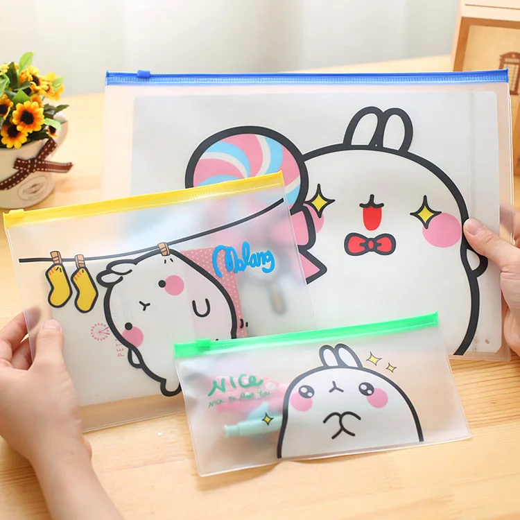 

Folder Stationery PVC Zipper Potato Rabbit Paper Bag Paper Clip Office Document Folder Student Test Paper Bag Case