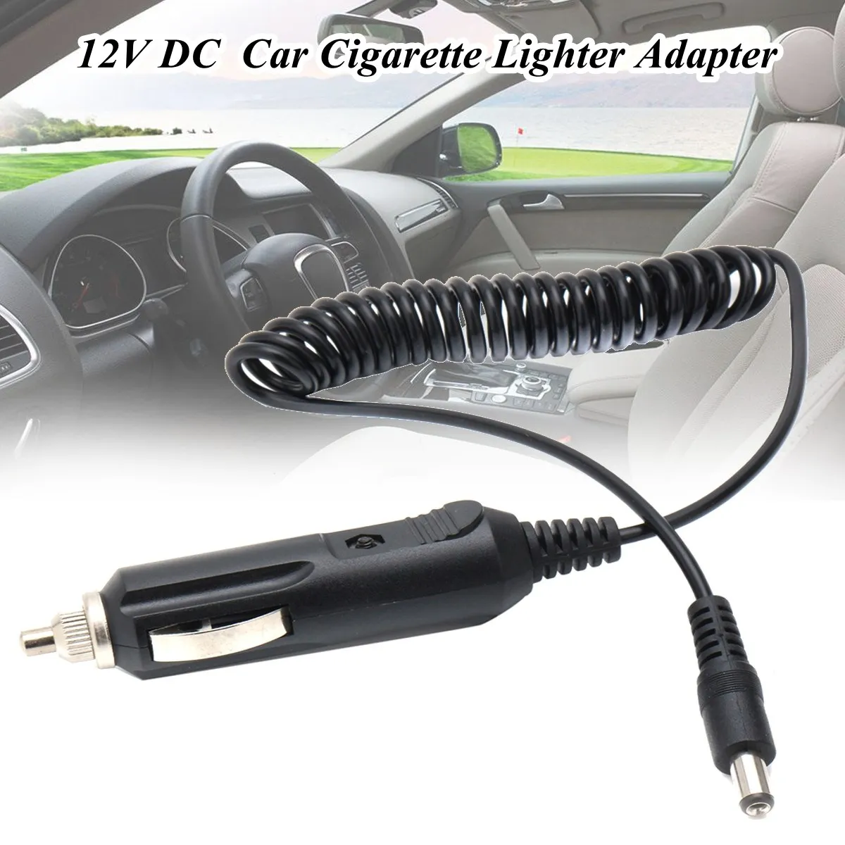 KROAK 12V Car Cigarette Lighter Socket Power Supply Charger Cable 5.5x2