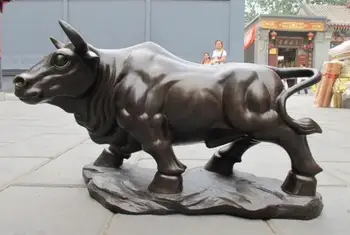 

Chinese Classical pure Bronze handwork carve ox bull Art statuary