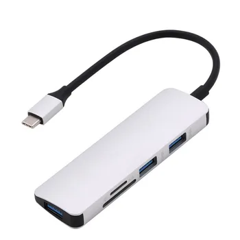 

5 in1 USB HUB 3* USB3.0 + SD TF Card Reader Adapter Splitter High Speed Extended Card Reader For PC Laptop for Macbook Notebook