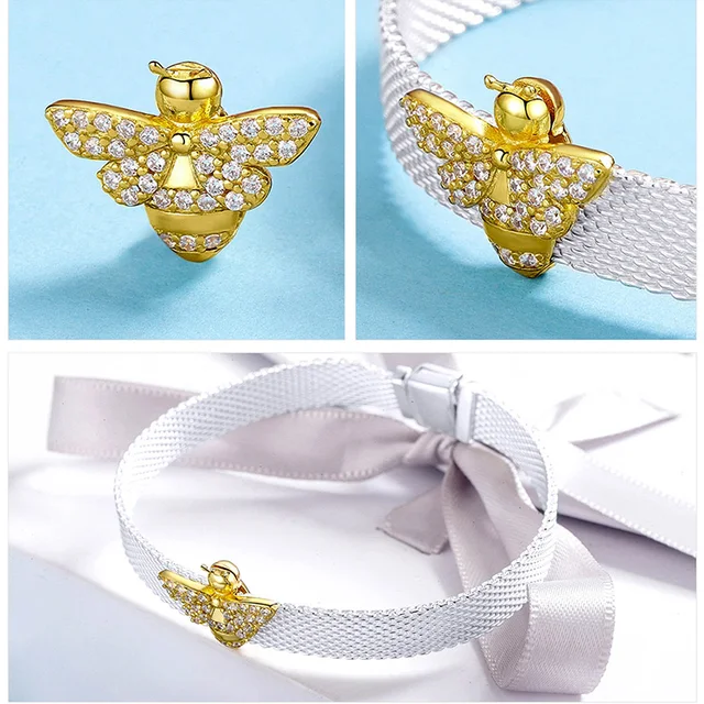 BAMOER Hot sale oryginalne 925 Sterling Silver Zircon Bee Clear CZ koraliki Charm Fit Women Bransoletki Naszyjniki DIY Biżuteria SCX103 tanie i dobre opinie Fine Beads Stava Round-brilliant-shape Srebrny 1 3*1 4cm 1 7g GDTC 67194112032 Rocznica zaangażowanie prezent Impreza ślub BAMOER Hot sale oryginalne 925 Sterling Silver Zircon Bee Clear CZ koraliki Charm Fit Women Bransoletki Naszyjniki DIY Biżuteria SCX103 tanie i dobre opinie Fine Beads Stava Round-brilliant-shape Srebrny 1 3*1 4cm 1 7g GDTC 67194112032 Rocznica zaangażowanie prezent Impreza ślub