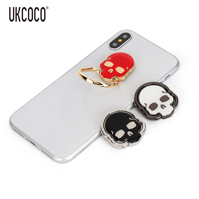 UKCOCO Универсальный телефон кольцо подставка держатель для iPhone Металл Череп Tablet