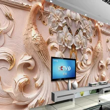 Пользовательские фото обои 3D стереоскопический рельеф Павлин Бабочка цветочный фон стены большие фрески обои для гостиной ТВ