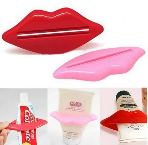 

2 Pcs Sexy Hot Lip Kiss Dispenser Tube Rolling Holder Toothpaste Cream Squeezer Bathroom Accessories