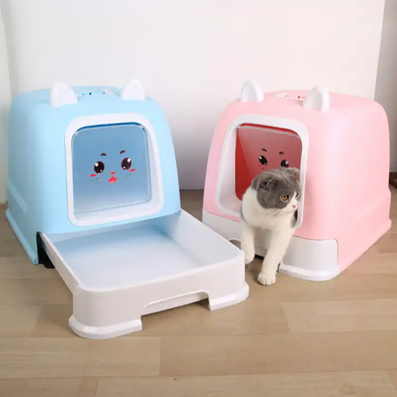 Fully Enclosed Litter Box Deodorant Anti Splash Large Cat Toilet Fully Enclosed Litter Box Deodorant