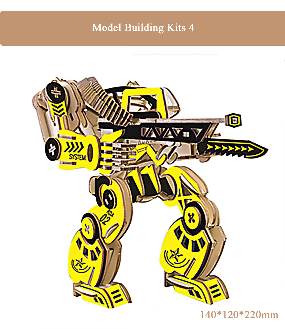 5 Rotatable Robots Music Box Model Building Kits 3D Puzzle Wooden Clockwork Toy Perfect Gifts for Boys21