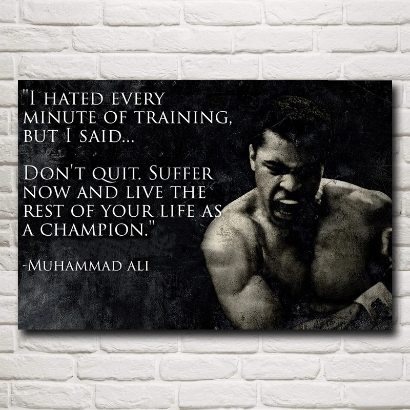 

FOOCAME Muhammad Ali Boxer Champion Art Silk Posters and Prints Painting Home Decor Wall Pictures For Living Room 24x36 Inches