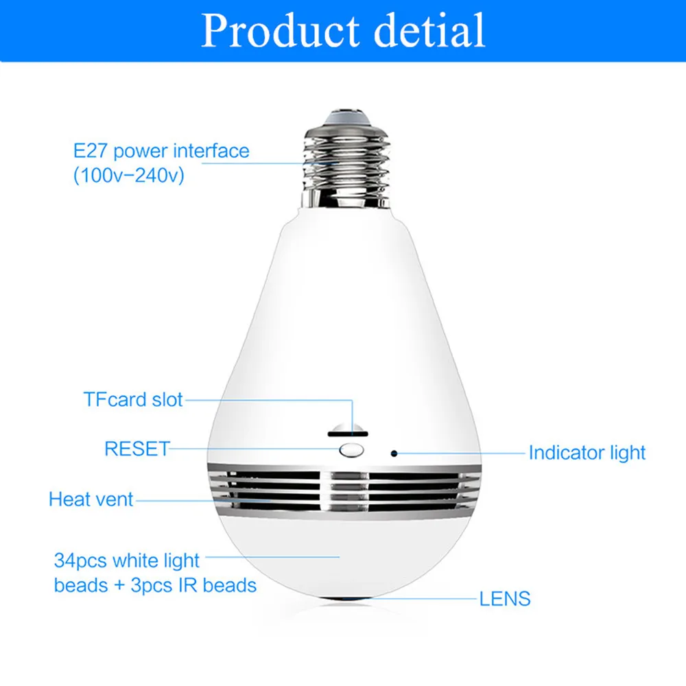 ZILNK лампочка ip-камера в форме лампы 1080P Облачное хранилище панорамный рыбий глаз Wifi Домашняя безопасность беспроводная CCTV камера наблюдения 360 градусов VR Cam