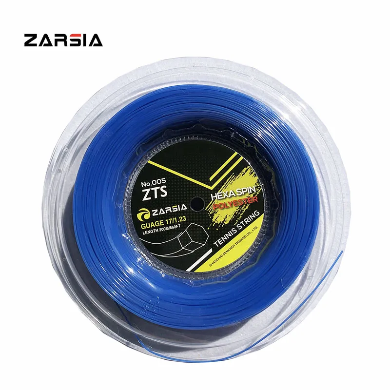 Tennis Accessories 1 Reel ZARSIA hexagon tennis Strings Durable Hex polyester Tennis Racket String1.23MM 200M