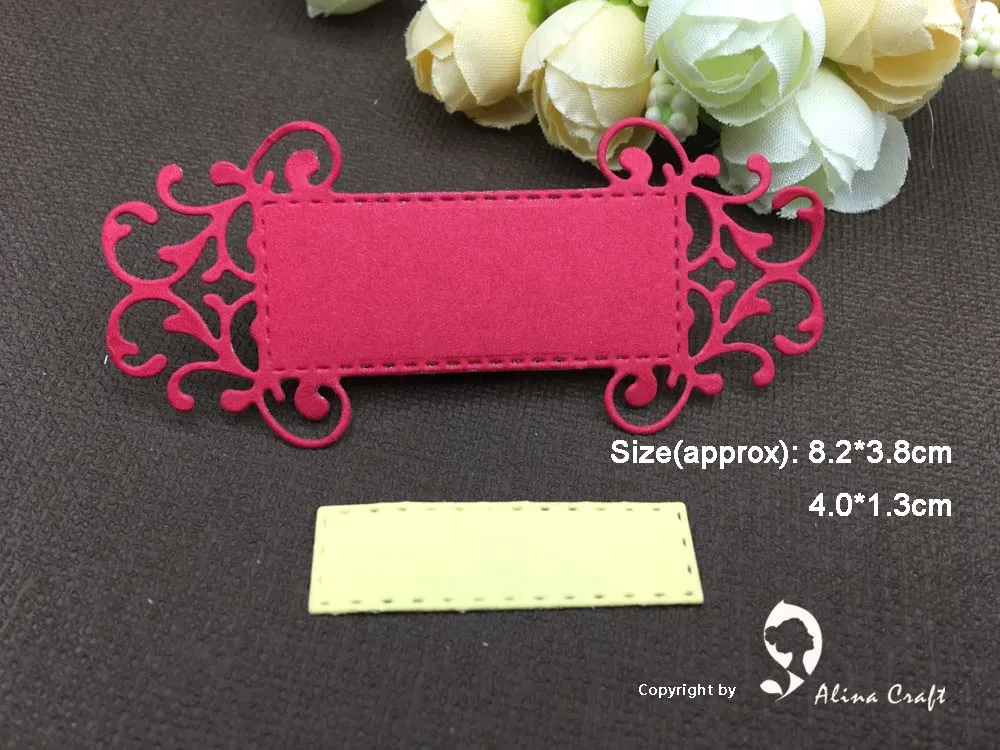 Металлические резные штампы 2 шт. бирка винтажная рамка кружевной цветок
