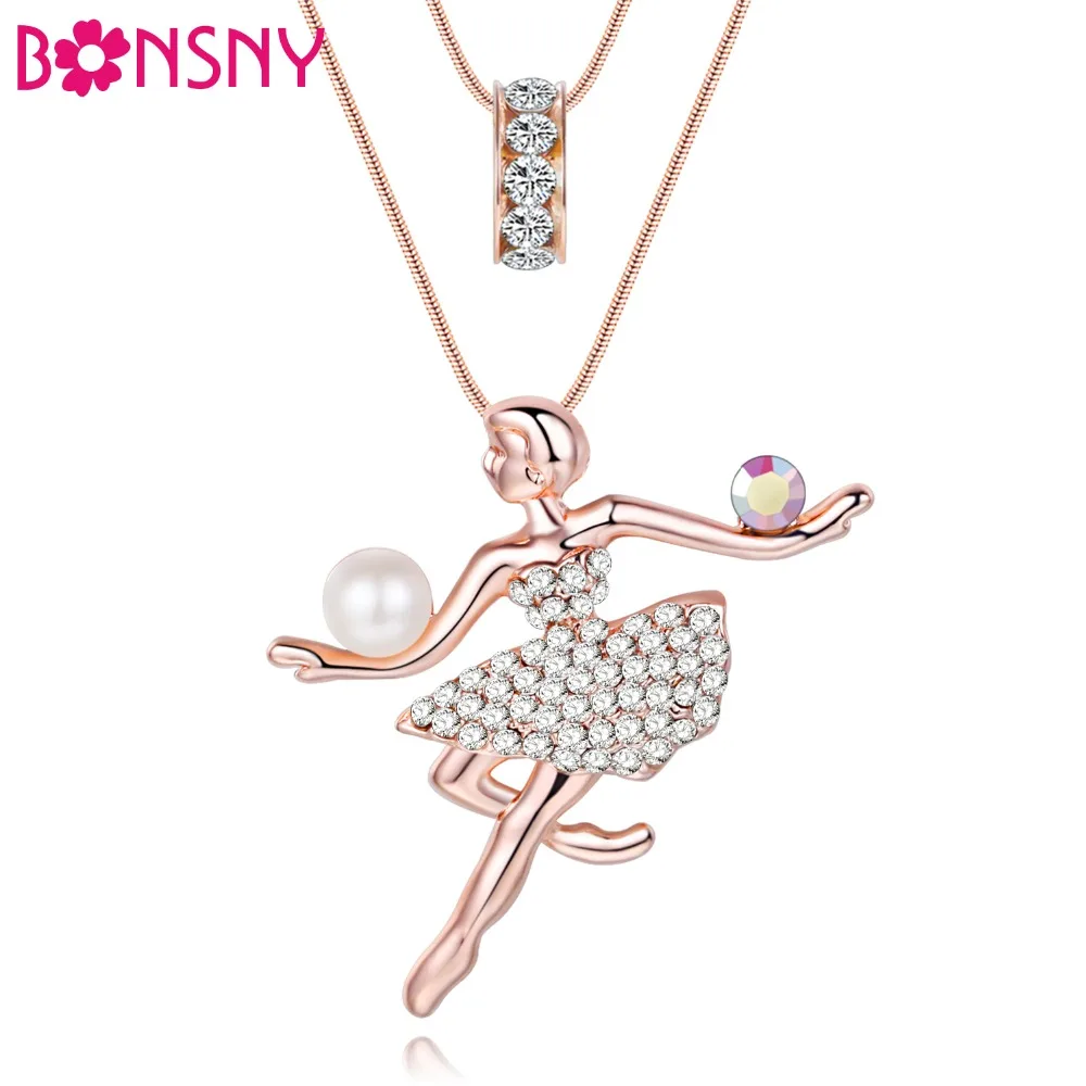 Bonsny Chain 2017 New Colorful Carystal French Dance ballet necklace