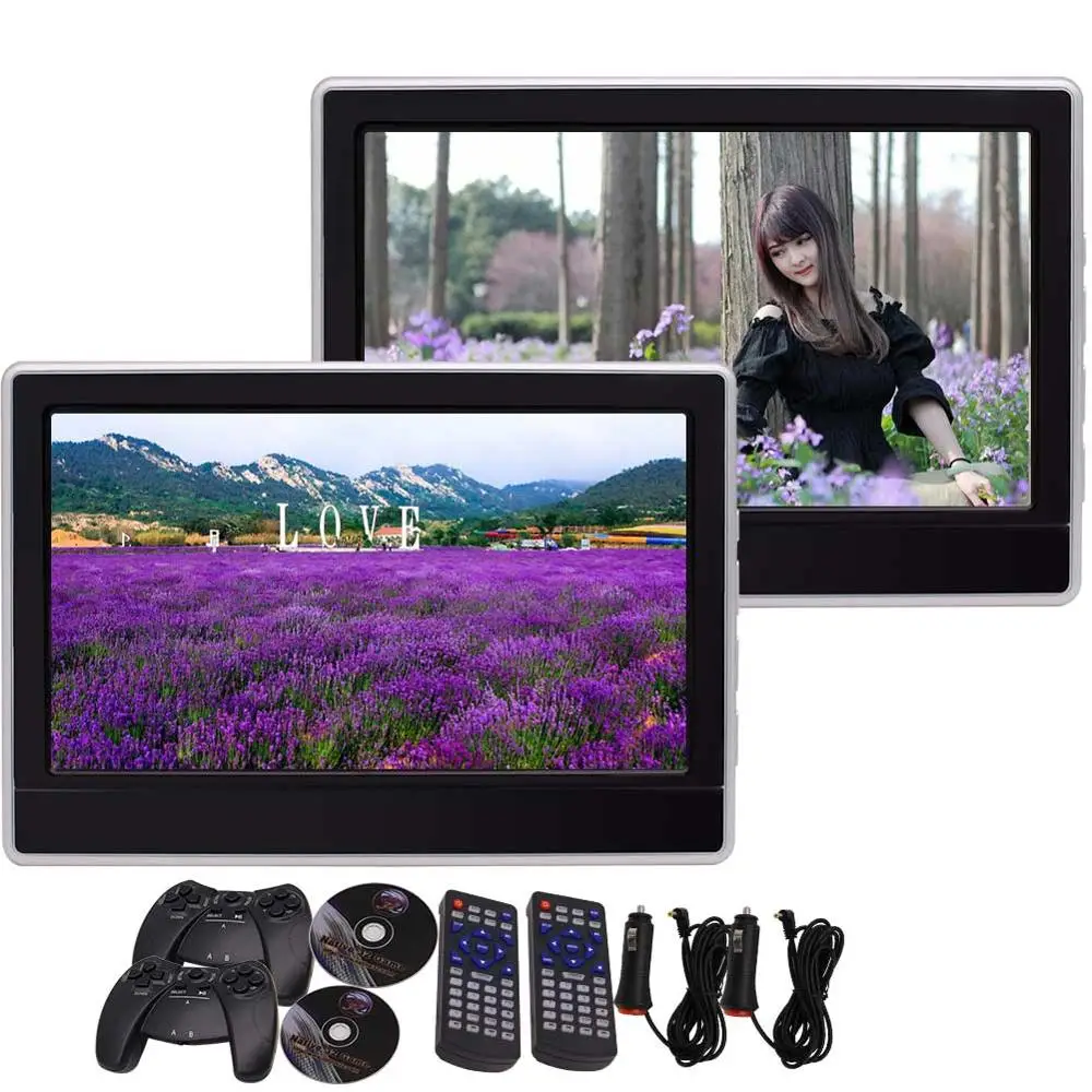 Top Car Headrest Monitors Support DVD Players HD 11.6 Inch LCD Screen Support FM IR Wireless Headphone With Game Disc Remote Control 2