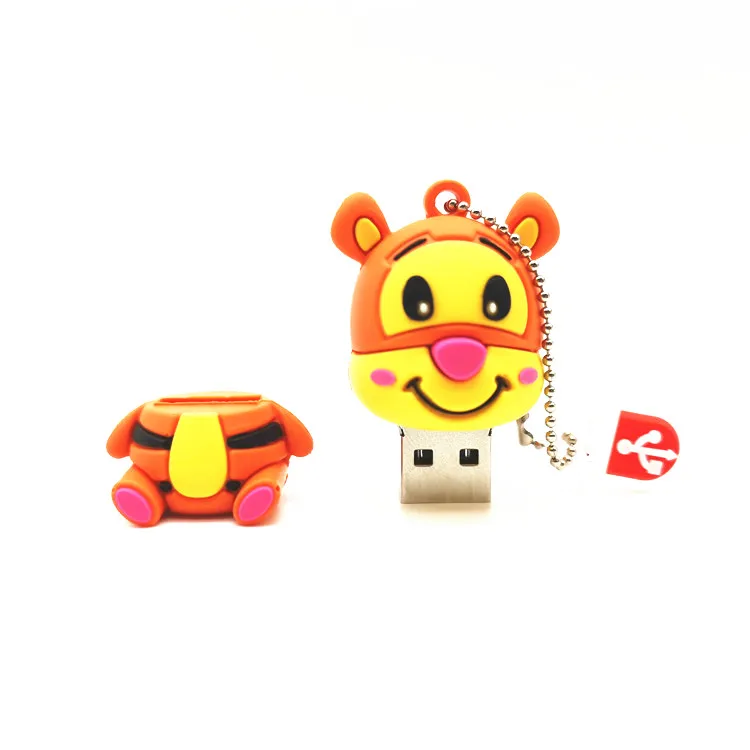 Флеш накопитель USB 2 0 64 ГБ мультяшный супер милый тигр/свинья флеш 32 флешка 16 8 4 Гб