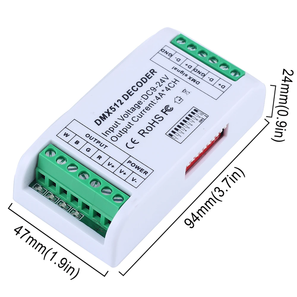 Контроллер светодиодной ленты 4CH мини DMX 512 декодер RGB контроллер консоль использование декоративное освещение Домашнее освещение диммер DC12V-24V