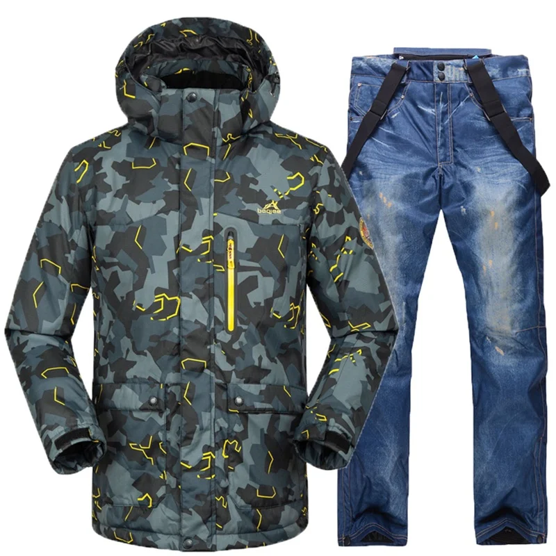 

Camo Printed Ski Suit Male Waterproof Men Skiing Snowboard Jacket and Pant Clothing skiing Suit Set Outdoor Winter Snow Coats