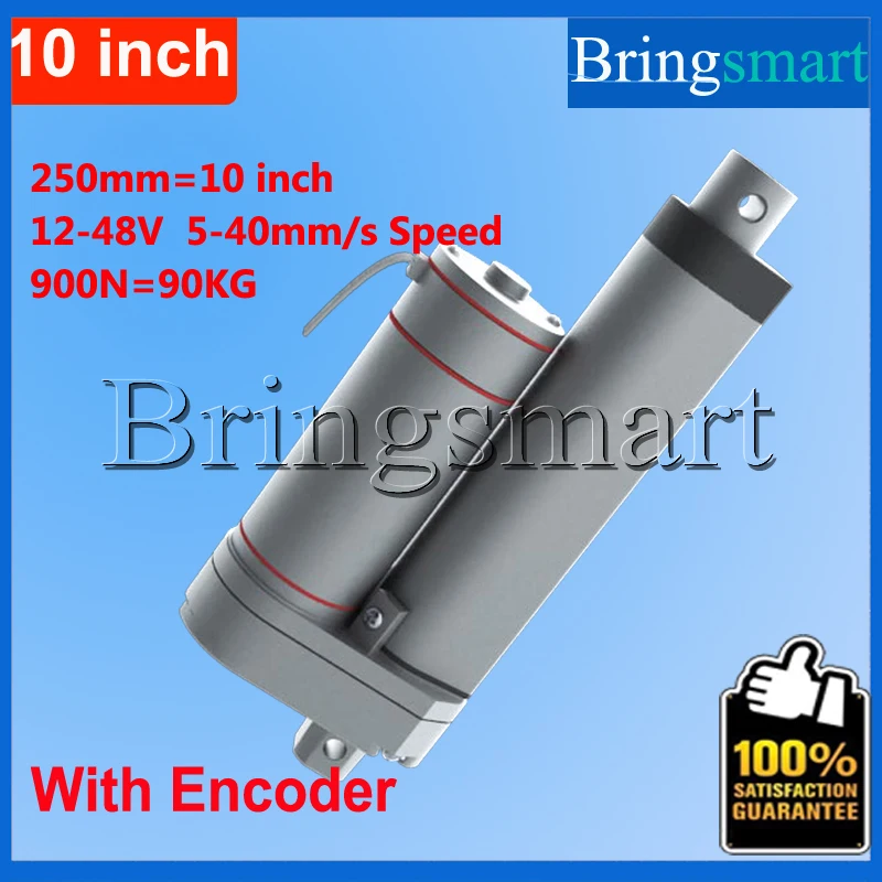 

Bringsmart Hot L-TGA-Y 250mm 10Inch electric linear actuator with Encoder 900N 90KG load 12-48V Tubular Motor Stroke