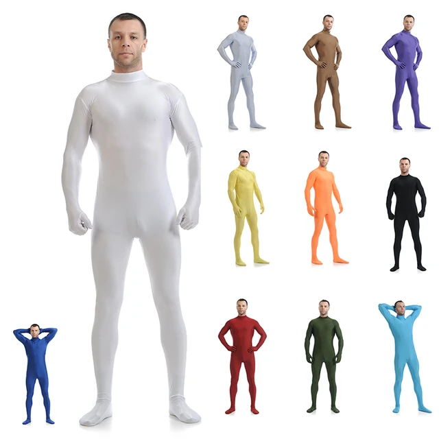 Customize exotic Zentai Suit Mens Full Body Zentai Suit Hoodless Footed