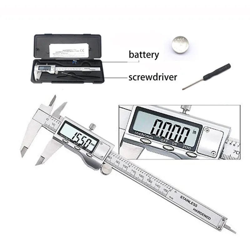 

0-150mm / 6" Measuring Tool metal case digital caliper 150 mm stainless steel electronic digital caliper micrometer measurement