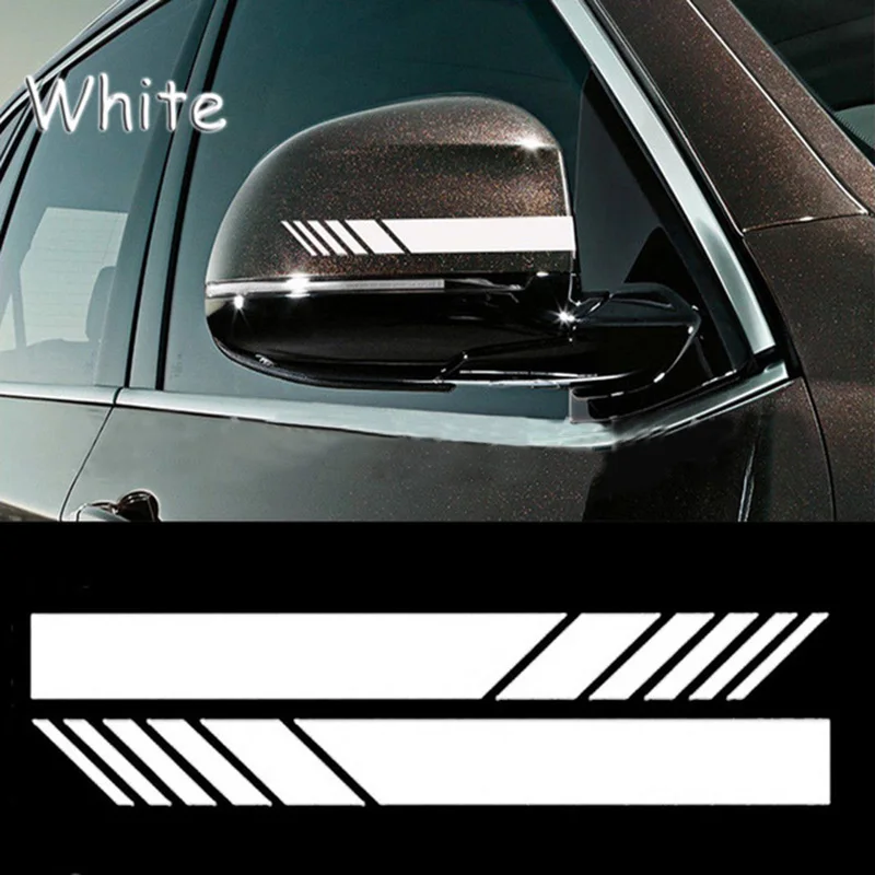 

5 Colors 2pcs/set Rearview Mirror Stickers Cool Car Pasters Car Styling Auto Stripe Graphic Sticker Decals Tags Decoration