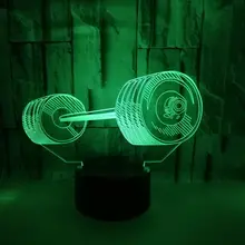 Тяжелая атлетика 3d семь цветов визуальная лампа с сенсорным управлением креативный подарок настольные лампы для гостиной настольная лампа