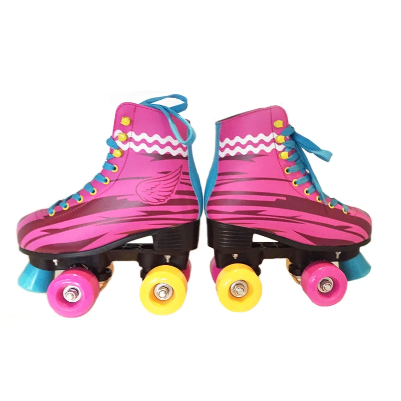BSTFAMLY двухрядные роликовые коньки размер 31-41 Фигурное катание две линии роликовые патины для детей взрослых PU колеса Розовая обувь IB100