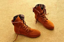 8 Colors Brand New Women Students Flat Ankle Snow Motorcycle Boots Female Suede Lace-Up Boots Shoes Woman Plus Size 35-44