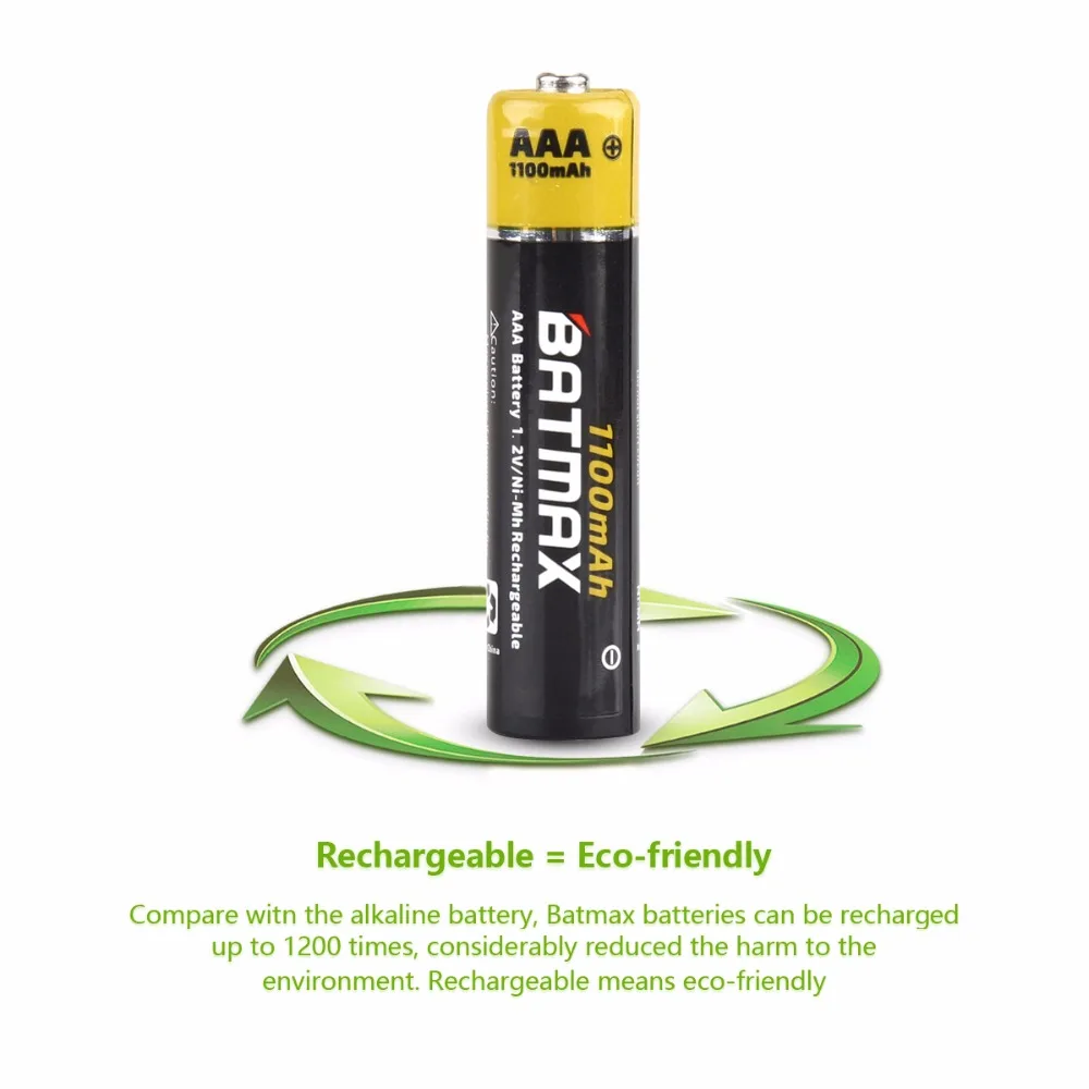 8 шт. Ni MH аккумуляторные батарейки AAA 1100 мАч (в комплекте чехол)|rechargeable battery|battery