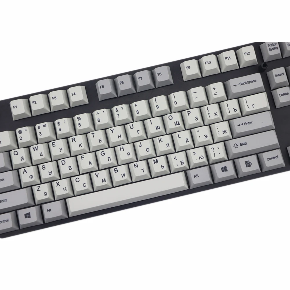 Pbt keycap механическая клавиатура keycaps 117 клавиш Вишневый профиль Горячая Сублимация черный шрифт russain