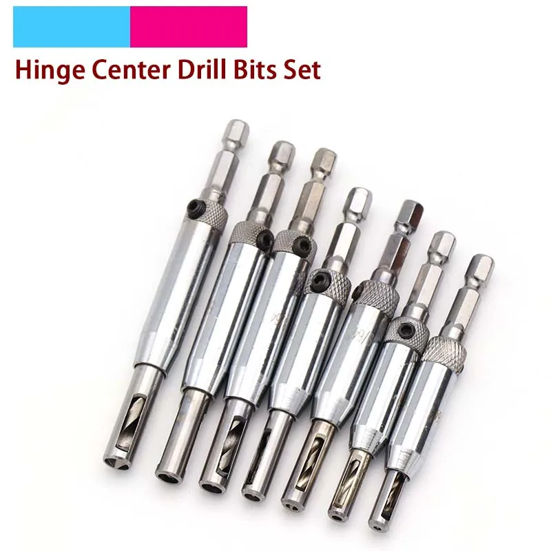 

4/7pcs HSS Self Centering Hinge Center Twist Drill Bits Window Doors Screw Hole Saw Woodworking Reaming Cabinet Tools Set