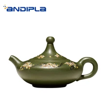 300 мл фиолетовая глина yixing здоровье зеленый грязевой чай горшок Ручная роспись винтажный узор Pu'er Zisha кружка, сосуды для питья НЕОБРАБОТАННАЯ руда черный чайник