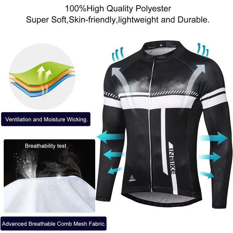 INBIKE зимний комплект из Джерси для велоспорта с длинным рукавом, одежда для гоночного велосипеда, комбинезон, теплая одежда для велоспорта MTB