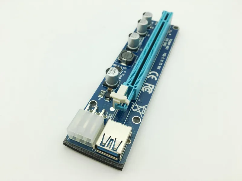 VER008C Molex 6 pin PCIE PCI E Express 1X до 16X расширитель переходных карт 60 см USB3.0 кабель Mining Bitcoin