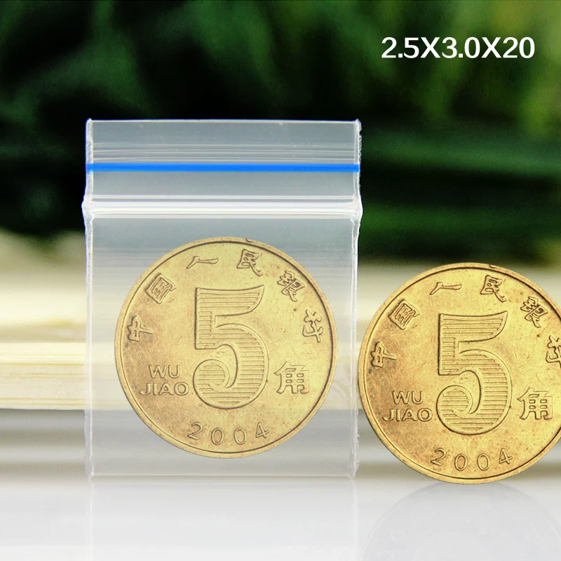 500 шт./лот 2 5x3 см синие кружевные пластиковые пакеты с замком-молнией 0 мм толстые