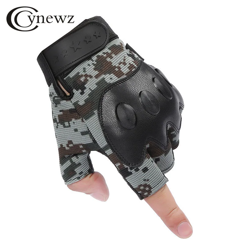 

Fashion Men Women Tactical Gloves Half Finger Sports Microfiber Nylon Camouflage Military Gloves Combat Gear Anti-skid Mittens