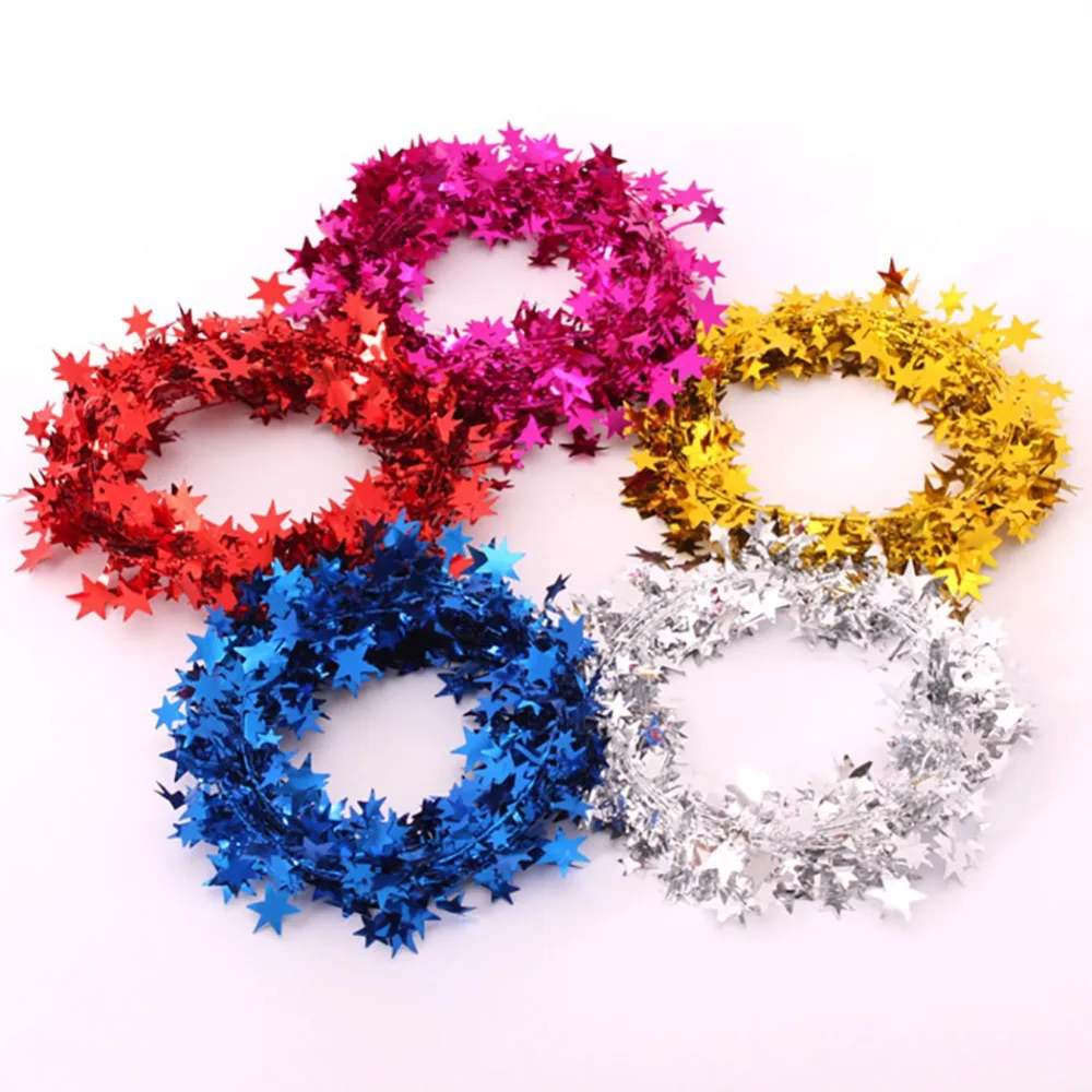25 Feet Elegant Sparkly Star Wire Tinsel Garland Christmas Wedding