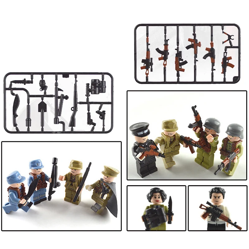 12pcs/set WW2 Military Mini Figures Building Blocks German Soldier Army Officer Weapon LegoINGY Educational Bricks Children Toys 12pcs/set WW2 Military Mini Figures Building Blocks German Soldier Army Officer Weapon LegoINGY Educational Bricks Children Toys
