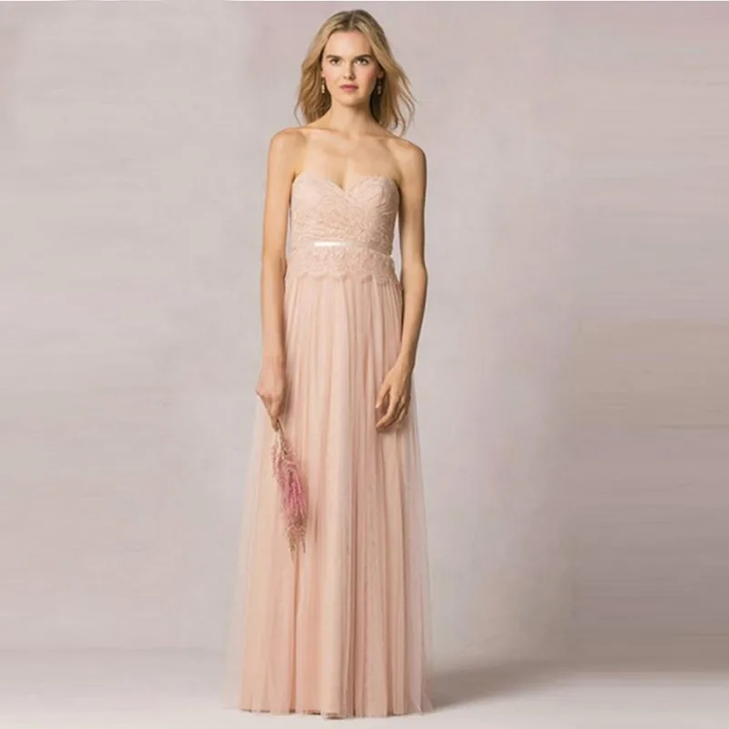pink a line bridesmaid dresses