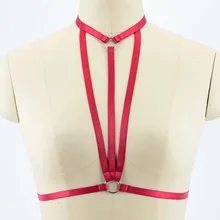 Портупея сексуальный красный бюстгальтер одноцветное Стиль Для женщин ручной комбинезон обвязка под грудью бондаж ботинки с ремнями Подвязки белье с поясом