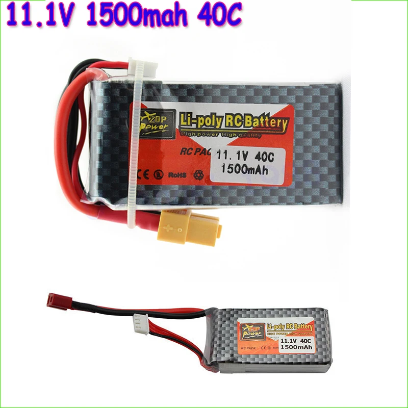 

Original ZOP Power LiPo Battery 11.1V 1500Mah 3S 40C Max 60C XT60 Plug T Plug For RC Quadcopter Drone Helicopter Car Airplane