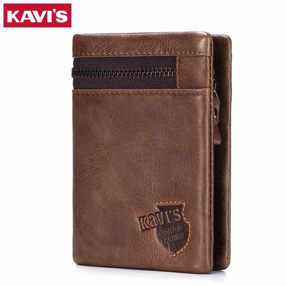 Кошелек KAVIS Crazy Horse из натуральной кожи мужской кошелек держатель для карт мужская